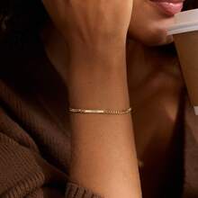 Custom Name Bar Bracelet, Engraved Name Bracelet, Minimalist Name Jewelry, Personalized Gift, Everyday Bracelet, Birthday Gift For Her - Multicolor 2 - View 8