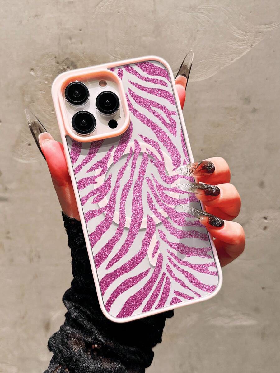 Magenta, Blocuri de culoare sclipitoare, Încărcare magnetică, Husă de telefon transparentă mată minimalistă, Încărcare magnetică, Compatibilă cu Apple, Telefoane, 17/17Pro/17Promax 15pro/15 Plus/15 Promax/7plus/8plus/X/Xs Max/Xr/11pro/12pro/13pro/14pro/11promax/12promax/13promax/14promax/14plus/6/6s/6plus/7/8/16Pr16Pro/16plus/16promax/12Pro/17/17PROMAX/17AIR