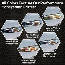 - Pelcula de proteccin de tinte hexagonal para faros delanteros u2013 12x 60 pulgadas de panal para faros traseros de vinilo para luces antiniebla autoadhesivas negro - 12 pulgadas x 60 pulgadas + Panal negro sigiloso - Ver 6