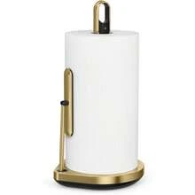 Simplehuman Standing Paper Towel Holder With Spray Pump, Brass Stainless Steel - Brass Stainless Steel - View 2