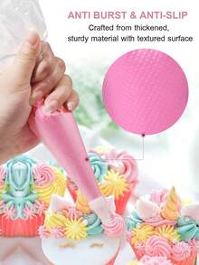 100 buah Kantong Piping, Kantong Dekorasi Kue Tebal, Kantong Frosting Plastik Tahan Lama untuk Dapur dan Restoran, Produk Dekorasi Kue DIY, Alat Memanggang Penting untuk Dekorasi Makanan Penutup - Clear - View 8