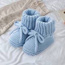 Baby Boys Girls Knitted Shoes Soft Sole First Walking Socks Comfortable Indoor Booties - Blue - View 4