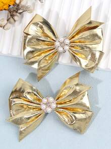 2pcs/4pcs Shiny Gold & Silver Bow Hair Clips, Suitable For Girls, Sparkling And Charming, Exquisite Gift For Girls, Alligator Clips, Suitable For Festivals, Parties, Prom And Daily/Vacation Wear - Multicolor - View 13