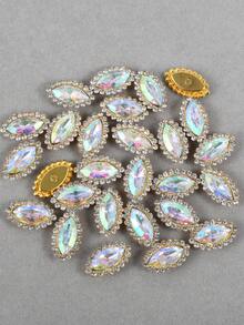 50 piezas/paquete, 11*20mm Flores de Girasol de Rhinestones, Flores de Rhinestones de Doble Capa, Rhinestones Multicolor para Ropa DIY, Vestido de Novia, Zapatos, Bolsos