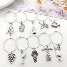 8/10/15pcs Multi-Style 25mm Wine Glass Identification Charms - Fun Party Favors And Markers, Wine Glass Identifiers, Drink Markers For Christmas, Thanksgiving, Birthday Parties - Multicolor - View 9