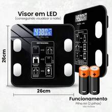 Titanium Bluetooth Digital Bioimpedance Scale – Up To 180kg - 黑色 - 查看 10