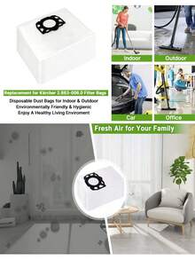 1/2/5/10pcs Karcher Wd4 Vacuum Cleaner Dust Bags Filter Bags Sweeper Accessories,Tool Accessories,Vacuum Cleaner Dust Bags Compatible With Karcher Karcher Wd4 Vacuum Cleaner Dust Bags Filter Bags - Anti-Tear, Tool Accessories.