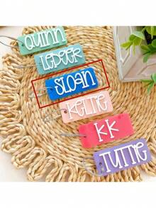 1PC Custom Acrylic Keychain, Many Colors To Choose From, Customizable Name, Personalized, Unique, Fashionable, Ideal Gift For Women, Ideal Gift For Men, Practical, Reusable, Lunch Box Tag, Backpack Tag, Anniversary Gift, Party Gift,Trinkets, For Her - Multicolor - View 28