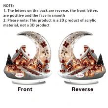 1 pièce/3 pièces Décoration de bureau d'hiver de Noël, acrylique plat 2D - Convient pour les chambres, les salons, les chambres à coucher, les salles d'étude, la décoration de bureau, les cadeaux de Noël, les fêtes à thème de vacances, etc.