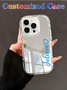 1个定制心形多色个性化文字短语姓名设计全包防摔手机壳保护套，TUP透明防摔软壳，适用于S20、S21、S22、S23、S24、A12、A14、A15、A21、A22、A31，兼容 11/13/14/15/16 Pro Max，可爱手机壳 - 彩色 - 查看 7