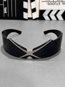 女士和男士未来派赛博朋克风格 Y2K 眼镜，配有一体式镜片 - 时尚眼镜、时尚眼镜和装饰眼镜，适合舞会、万圣节，适合男士和女士 - 彩色 - 查看 4