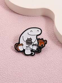 1PC Funny Spanish Quotes Enamel Pin Sad Character Brooch Pines Lapel Pins Badge Clothing Accessories Fashion Jewelry Friends Gifts - Multicolor - View 3
