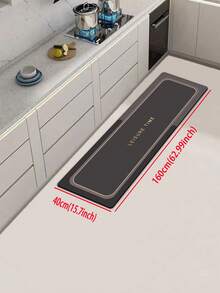 A Silicon Mud Kitchen Mat With Gray-Black Geometric Frame Design, Cushioned Anti-Fatigue And High Fashion Stylish Floor Carpet. It Is A Quick-Drying And Slip-Resistant Kitchen Rug And Carpet, With A Simple Silicon Mud Soft Rubber Mat Design. Suitable For Use In Kitchens, Bathrooms, Entrance Doors, Laundry Rooms, And Other Places. ,Room Decor - Mocha Brown - View 14