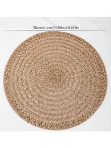 1/4/6/12 pezzi Tovagliette rotonde in stile bohémien da 15 pollici in lino intrecciato, adatte per decorazioni tavola per feste, compleanni, all'aperto in stile rustico, adatte per tutte le stagioni