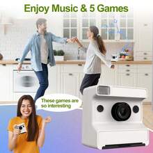 Instant Print Digital Camera With 1080P HD Video & Selfie Mode, Portable Photo Printer With 1300mAh Rechargeable Battery, DIY Sticker, 3 Rolls Of Print Paper, SD Card Slot - Fun Creative Gift For All Ages - ET-multicolor - View 8