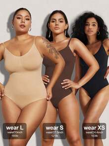 1pc Women Seamless Shaping Bodysuit With Thong Bottom, Slimming Bodyshaper Tummy Control Flat Belly Sheath Jumpsuit Shapewear Waist Trainer Shaper - 黑色 - 查看 7