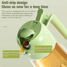 1PC Kitchen Glass Olive Oil Bottles, 2-In-1 Oil Dispenser And Cooking Spray, 16-Ounce High-End Dark Green Glass Oil Bottle, Comes With 6 Stickers, Perfect Cooking Tools For Barbecues, Camping, And Salads. - màu xanh lá - Xem 7