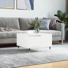 Coffee Table White 55x55x36.5 Cm Engineered Wood - White - View 2