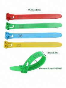 50个装鸡腿环，塑料材质，可调节，防脱落，带编号01-50，适用于家禽、鸭子、鹅等家禽的识别腿环标签 - 如圖 - 查看 2