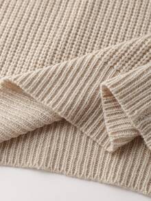 Men's Casual Solid Color Stand Collar Sweater, Versatile For Autumn/Winter - Khaki - View 5