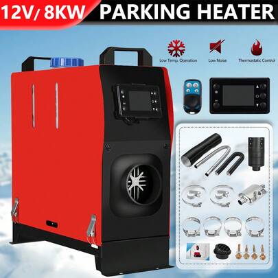 12V 5KW Parking Air Heater, 5000W All In One Parking Heater Kit With Remote Control Silencer And LCD Display, Fast Heating, For RV Truck, Motorhomes, Boat, Bus, Car Trailer