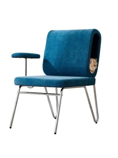 Sairedel Office Stoel Integrated Cat Bed In The Backrest Scratch Resistant Pet Owners Wide Seat Interchangeable Armrests Human Friendly view 10