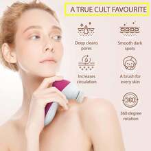 5-In-1 Multifunctional Electric Facial Cleansing Brush With Replaceable Brush Heads Face Washing Cleanser