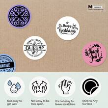 Marklife 2 Inch 50*50mm White Circle Thermal Labels, Self-Adhesive Round Labels Paper, Multi-Purpose Roll Direct Thermal Stickers For Small Business, DIY Logo Design, Barcode, Name Tag, Gift, Black On White, 150 Lables/1 Roll, 1.96"X1.96" - White - View 5