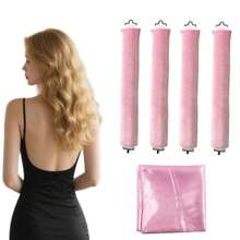 4/5件套女士卷发工具套装，丝滑柔顺免加热卷发套装，包含卷发棒和电卷发棒，适合睡眠时使用，高回弹橡胶填充，更柔软耐用，轻松打造卷发，日常、度假、派对、旅行必备，卷发神器