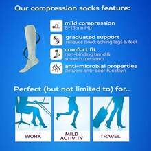 4 pares para hombre, Dr. Motion Athletic - Calcetines altos de compresión graduados para viajero. - Mcomp-sl7 - Ver 7