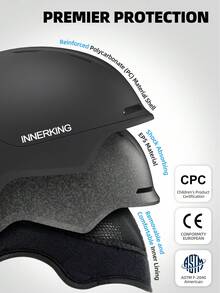 Snowboard Helmet Set With Goggles For Adults, Sturdy PC Shell & Shock-Absorbing EPS Foam & Soft Lining, Snow Sports Helmet And Glasses For Men And Women - 黑色 - 查看 4