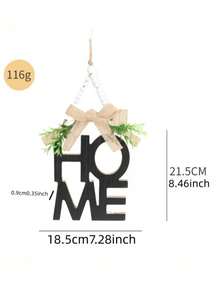 1pc Wooden Decorative Hanging Sign, "HOME" Plaque Decor, Rustic Style, Warm Holiday Gift, Suitable For Home Decor, Housewarming, Wedding Decoration, Room And Holiday, Farmhouse Wall Hanging - Multicolor - View 7
