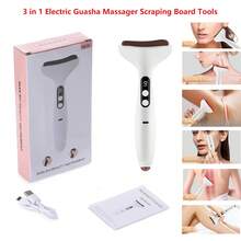 3-in-1 elektrischer Guasha-Massagegerät für Gesicht/Nacken/Augen Rücken Körper, 9 Stufen Heizung Vibration Guasha Bian Stein Schabeisen Massagegerät Schönheitsgerät 1500mAh