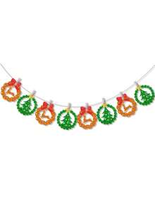 1 Set Christmas Reindeer & Christmas Tree Garland, Suitable For Christmas Fireplace Decor, Party Decor, Holiday Decor, Indoor Cute Hanging Decor, Fireplace Decor