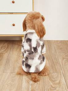 1pc Autumn/Winter Plush Pet Sweatshirt, Tie-Dye Pattern, Suitable For Cats & Dogs, Fashionable Pet Clothing - Multicolor - View 4