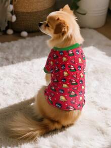 1 bộ đồ ngủ hình người tuyết hình chuông Giáng sinh, quần áo ấm áp và thoải mái cho chó trong ngày lễ - Nhiều màu - Xem 6