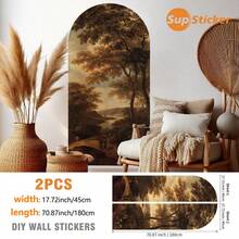 1 Roll 2pcs PVC Material 17.72X70.87inch Modern Minimalist Style Arched Wall Decals, Self-Adhesive Removable Wallpaper, Thick Wear-Resistant Wall Stickers, Suitable For Bedroom Headboard, Entryway, Living Room Backdrop, Furniture Side, For Home Decor, Space Renovation And Renewal Wall Paper Wall Decor Room Decor Wallpaper Peel And Stick