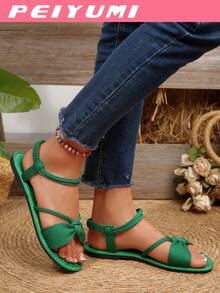 Sandales mode femme, design élégant avec nœud et bride, confortables et polyvalentes, convenant à diverses occasions