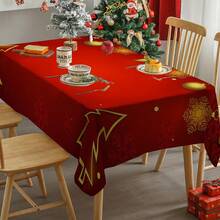 1/20 pièces Nappe de Noël, fond rouge luxueux orné de boules de Noël dorées et d'un motif d'arbre de Noël. Nappe créant une atmosphère de Noël joyeuse. Convient pour la décoration de fête, la table de cuisine et salle à manger à la maison, la décoration d'intérieur, pour créer une ambiance confortable et raffinée.