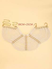 Cuiwrgrs 1pc Elegant European Style Handmade Crochet Pearl Hollow Out Shawl, Suitable For Bridal Party