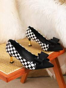 Modische, vielseitige Spitzschuh-Pumps mit niedrigem Schaft, stilvolle professionelle Damenschuhe, elegante Damenschuhe mit niedrigem Schaft - Schwarz und Weiss - Übersicht 13