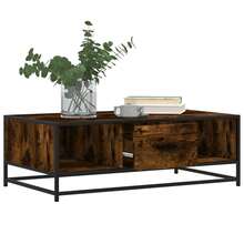 Coffee Table Smoked Oak 100x57x35 Cm Engineered Wood And Metal - Brown - View 5