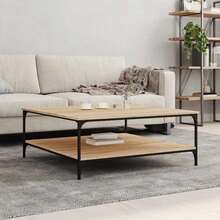 Coffee Table Sonoma Oak 100x100x40 Cm Engineered Wood - Brown - View 2