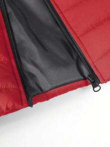 男士冬季加厚羽绒背心，加厚保暖背心，休闲无袖保暖加厚羽绒背心外套 - 紅色 - 查看 4