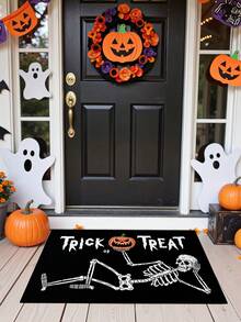 1pc Anti-Slip Halloween Doormat, Outdoor Welcome Doormat, Halloween Horror Ghost Pumpkin Skull Bat Spider Web Pattern Decorative Carpet, Halloween Doormat Carpet, Happy Halloween, Halloween Decoration, Kitchen, Bathroom, Living Room, Home Decor, Holiday Decoration Trick Or Treat Party Favor Bathroom Kitchen Decor Christmas Decor Kitchen Rug - Multicolor - View 9