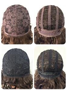 24-Inch Curly Hair Female Wig Wavy Dark Brown Wig Synthetic Long Curly Hair Wig. Synthetic Heat Resistant Wigs Bouncy Curls Wigs With Bangs Ombre Blonde 18 Inch Chemical Fiber Wig Bangs Wig Daily Used Easy To Wear Beginner Friendly Big Bouncy Fluff Curly Wigs Suitable For Halloween And Role-Playing - Dark Brown - View 10