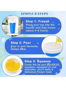 Tasse à Slushie, Tasse à Slushie Magique DIY, Tasse à Slushie Portable pour Jus, Lait et Crème Glacée, Double Couche de Silice avec Couvercle et Paille pour Enfants, Amis, Famille (Disponible en 4 Couleurs)