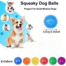 3 Peças Brinquedos de Bolas Squeaky para Cachorro, Bola de Espiga para Mastigação de Cachorro, Brinquedos Flutuantes para Piscina de Cachorro, Brinquedos de Borracha TPR para Busca de Cachorros Pequenos, Brinquedos para Morder por Tédio, Limpeza Dental para Cachorros Médios e Pequenos - Multicolorido - Visão 3