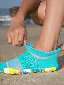 ZVB Couples Water Shoes Suitable For Barefoot Lovers, Soft-Soled Women's Beach Shoes For Swimming, Diving, Outdoor Quick-Drying Summer Sandals, Fishing Water Shoes, Non-Slip Breathable Wading Shoes - 青碧色 - 查看 4