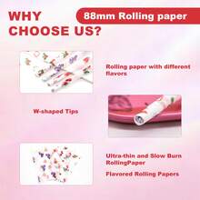 可爱迷你吸烟配件套装，包含 13*8 厘米迷你烟盘、78 毫米塑料卷烟器、78 毫米卷烟纸（2 张），适合派对、旅行、朋友礼物、万圣节、圣诞节等场合携带 - 彩色 - 查看 5